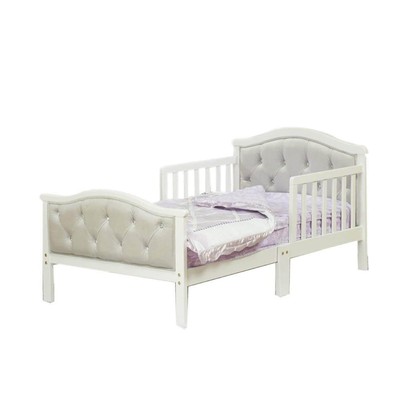 Orbelle French White Padded Gray Toddler Bed
