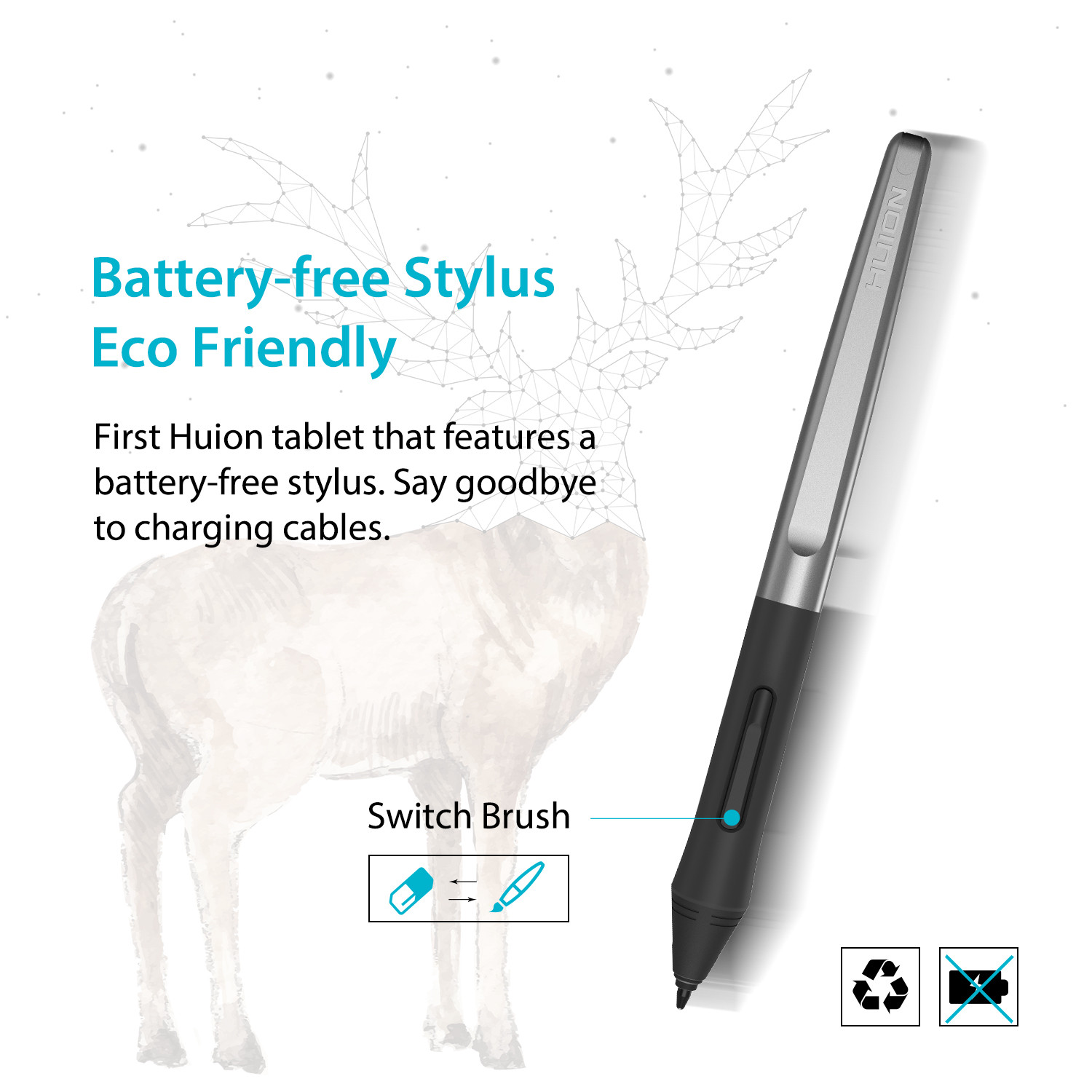 Buy 1，Get 1 Free!  Huion H640P Graphics drawing Tablet Battery free Stylus Pen