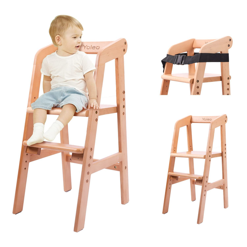 High Chair Wooden for Toddlers Junior Childs Sturdy Durable Dining Feeding Chair