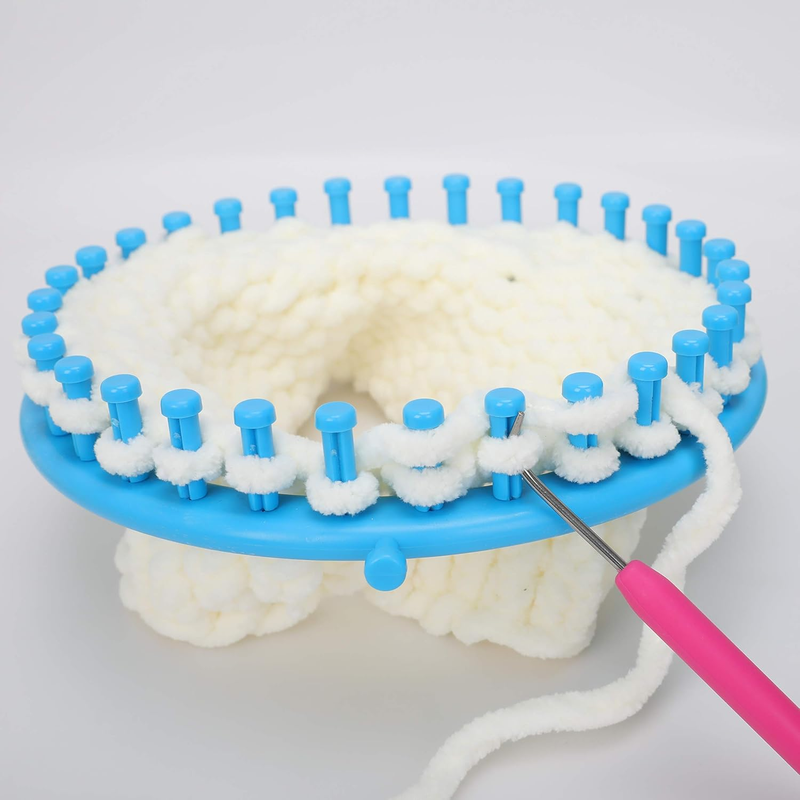 Round Knitting Loom Kit with Hook Yarn Needle & Pompom Maker Knitting Loom Set f