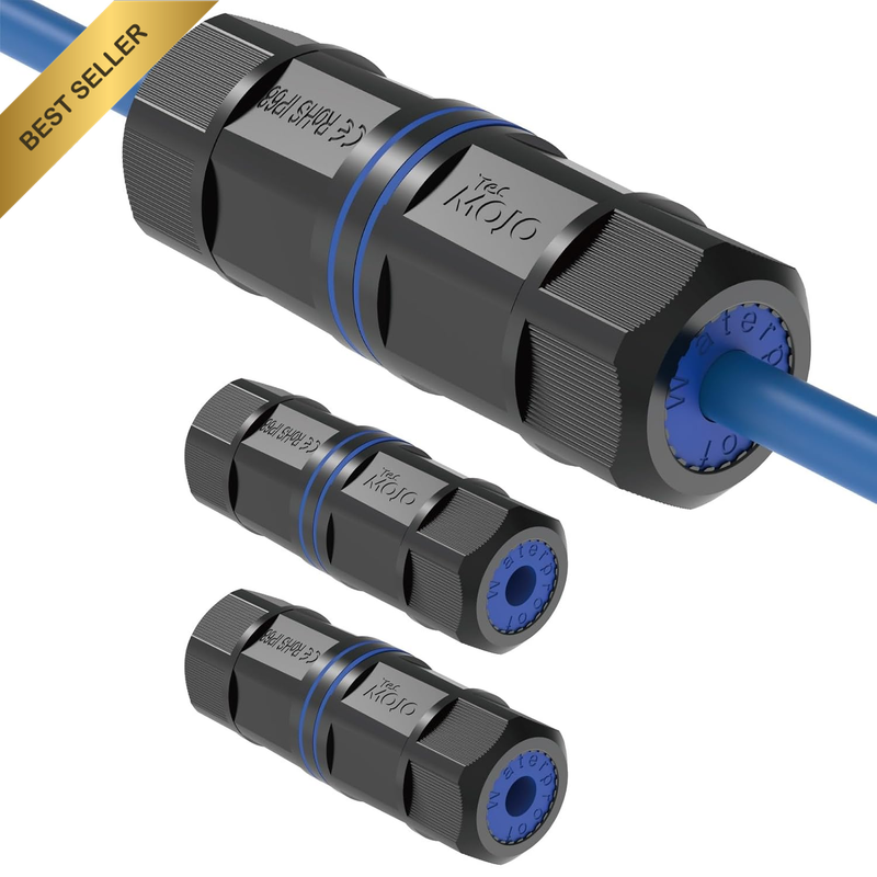 3 Pack Waterproof RJ45 Connector, IP68 82Mm Length Cat 6/Cat 5E/Cat 5 Shielded W