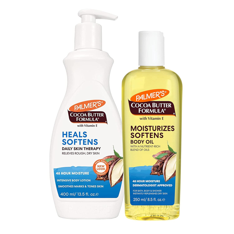 Body Oil + Body Lotion, Value Skin Care Bundle For Dry Ski