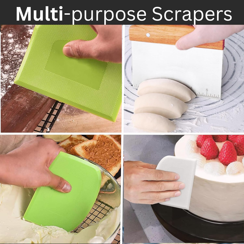 Premium Stainless Steel Dough Cutter and Scraper - Versatile Kitchen Utensil for