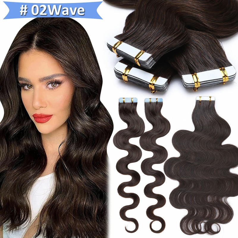 HOT Balayage Thick Tape In Remy Human Hair Extensions Skin Weft for FULL HEAD US