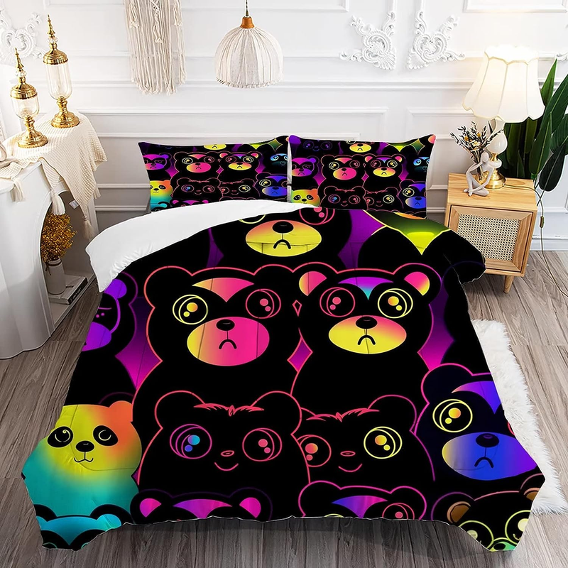 S Full Size Cute Panda Colorful Bedding Set For Kids G