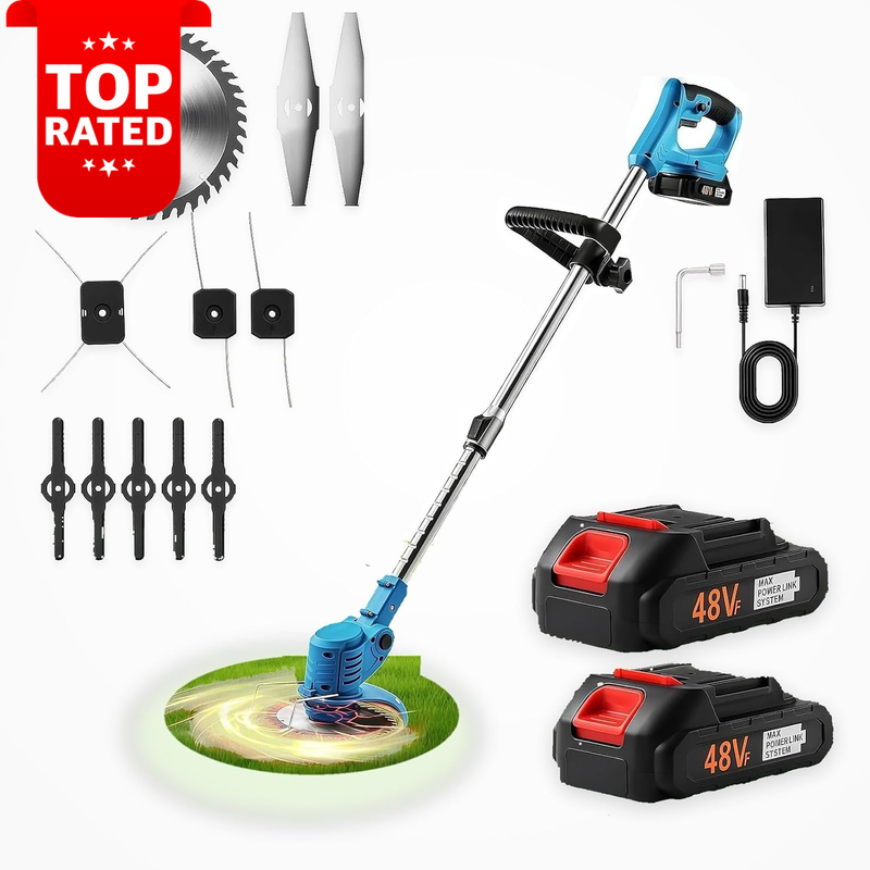 48V Battery Cordless String Trimmer Lightweight Whipper Snipper Lawn Edger