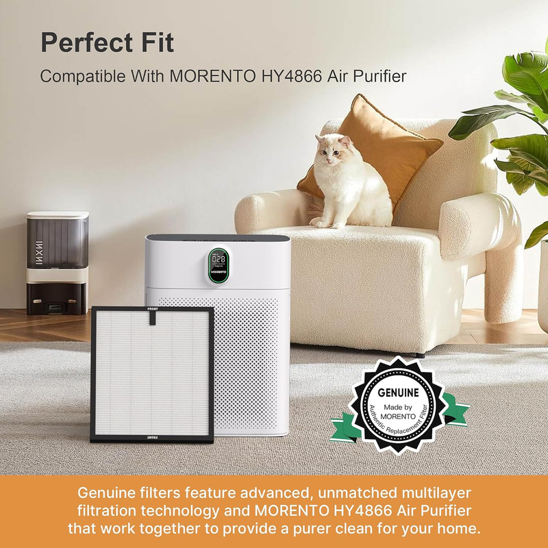 2 Pack HY4866 Genuine Air Purifier Replacement Filter for HY4866 Air Purifier, O