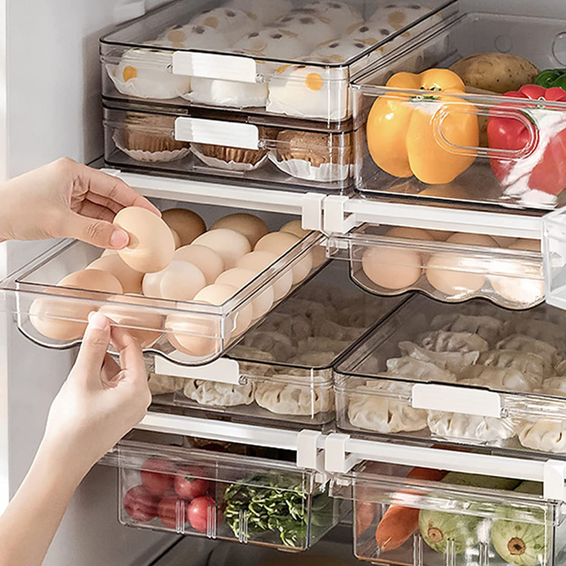 Refrigerator Organizer Bins Large Capacity Egg Holder Tray C