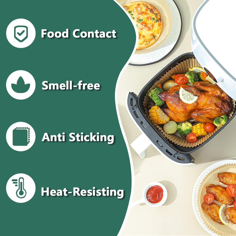 Air Fryer Disposable Paper Liner Square, 10 Inch Air Fryer Parchment Paper Liner