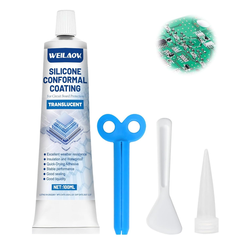 Conformal Coating for Electronics, Insulating Paint, Electronics Clear Sealant Waterproof Silicone, Suitable for Circuit Boards and Control Boards, 100Ml