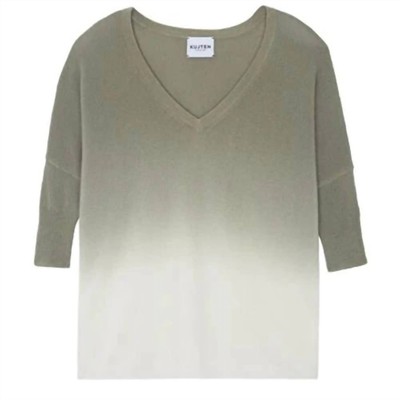 Pre-owned Kujten Minie Dye Sweater In Marled Khaki - Size One Size In Green