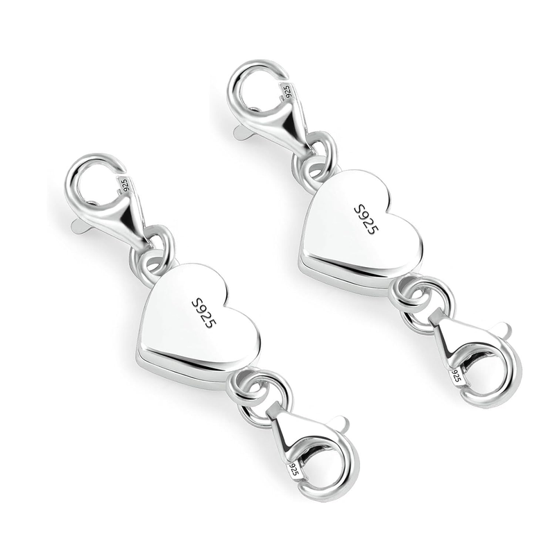 2 Stücke Herz Magnetverschluss Kette 925 Sterling Silber Armband Verschluss Magnetverschluss Für Ketten Halskette Armband DIY Jewellery Making Accessories