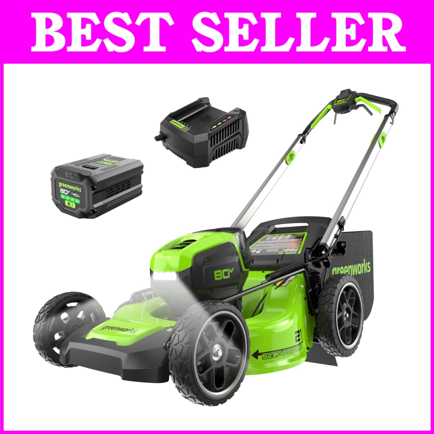 WILDSWANS✖️LAFARO(GREEN) Powerful 80V Cordless Lawn Mower - 21