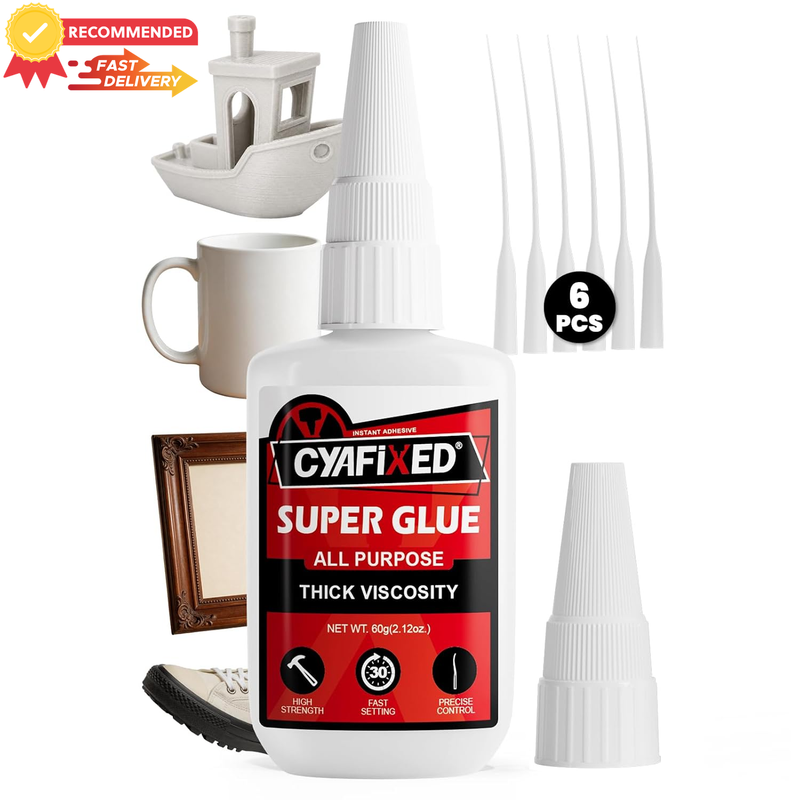 Gap Fill Super Glue 60g, Clear CA Heavy Duty for Wood, Leather, Plastic, Glass