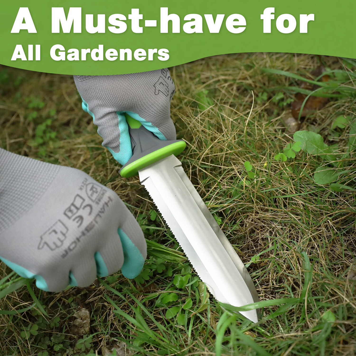 WORKPRO Hori Hori Garden Knife Weeding Digging Tool 7" Stainless Blade w/ Sheath