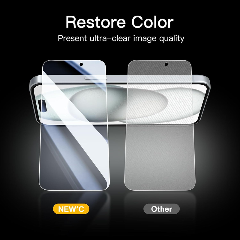 3 Pack Privacy Screen Protector for iPhone 16, iPhone 15 (6.1 inches), Anti-Spy