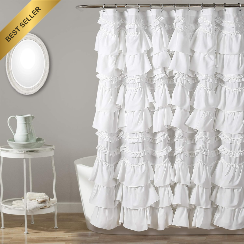 Kemmy Shower Curtain, 72" X 72", White