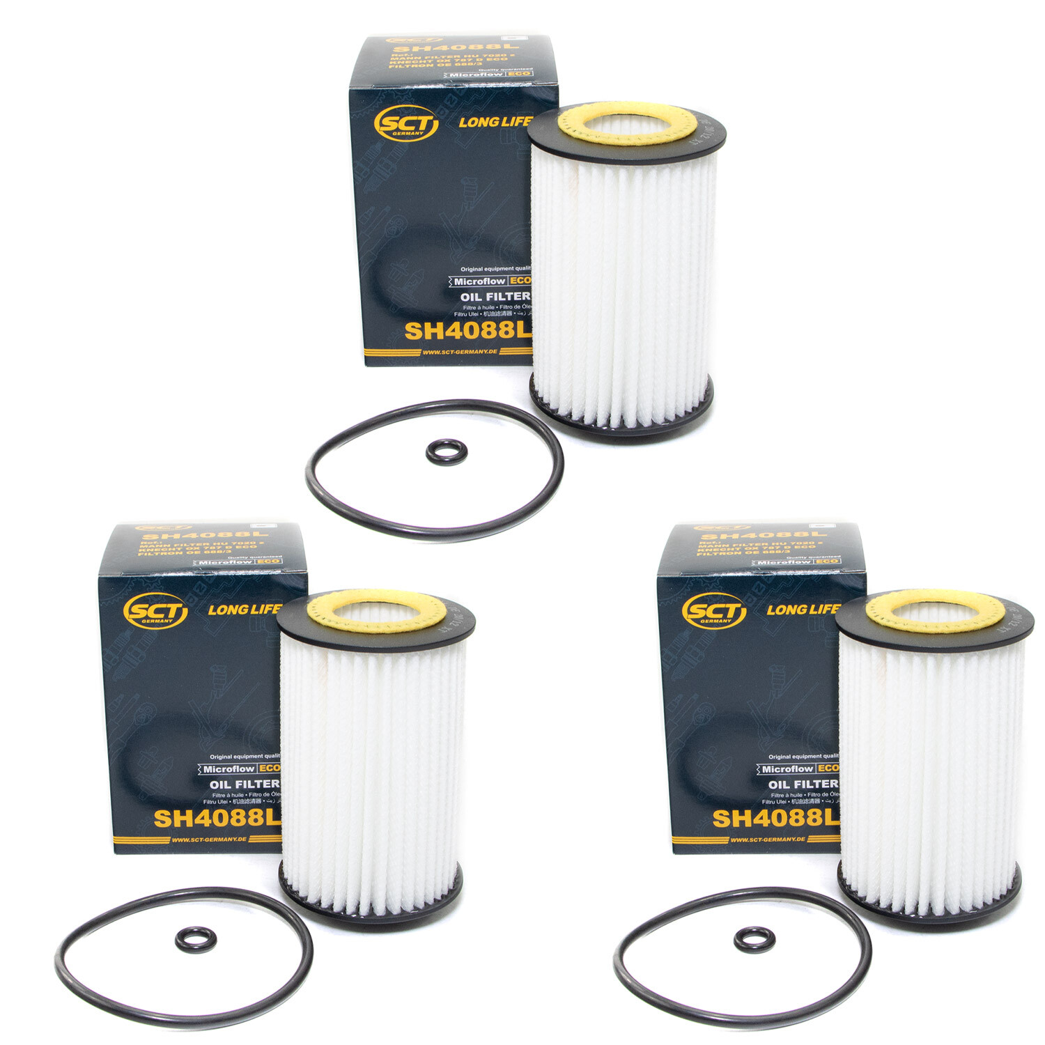 Ölfilter Filter 3 X SH4088L für Audi A3 A4 A6 Seat Skoda Yeti VW Golf T6 Tiguan