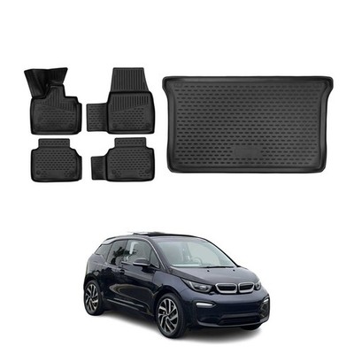 Custom Floor Mats & Cargo Liners for BMW i3 2014-2021 Rubber TPE Black 5Pcs