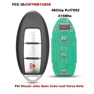 for 2011 2012 2013 2014 2015 2016 Nissan Juke Remote Key Fob 3 Button CWTWB1U808