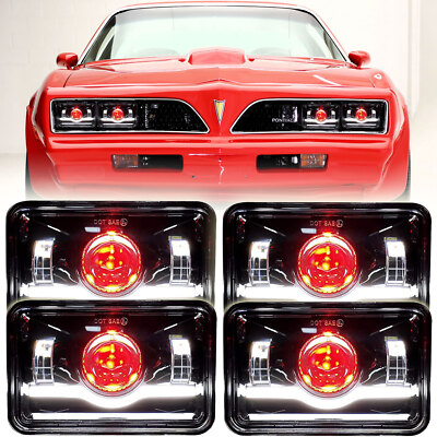 4pcs 4x6'' LED Headlights Fit Pontiac Firebird Trans AM 1977 1978 1979 1980 1981