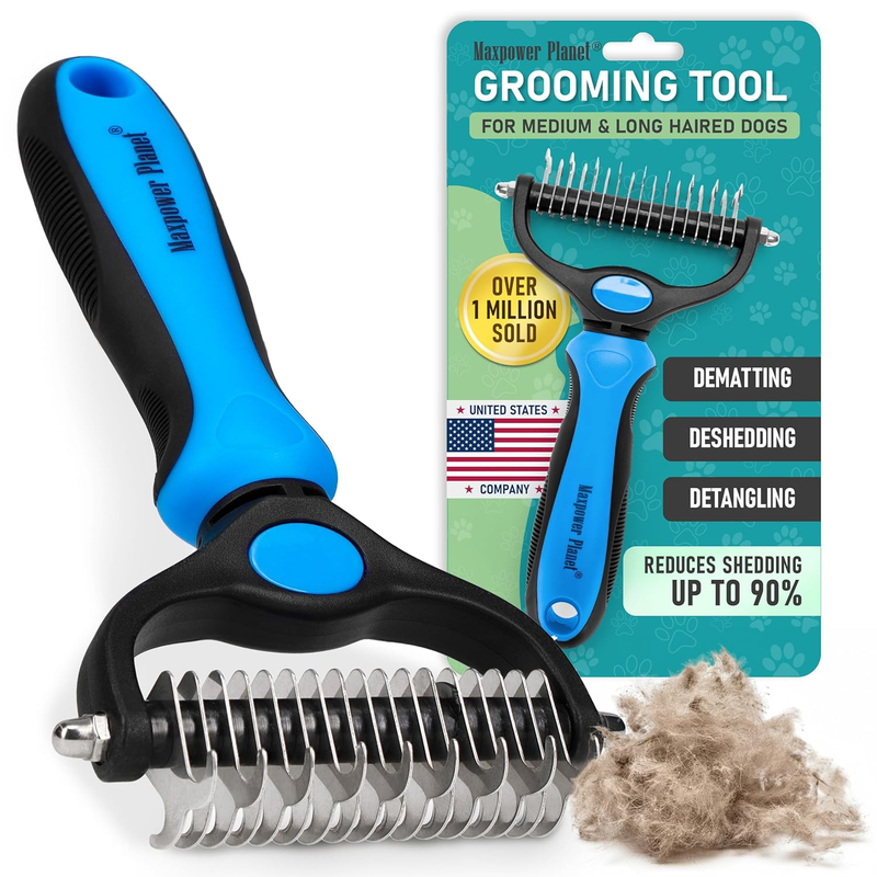 Original Pet Grooming Rake - Double-Sided Deshedding Dematting...
