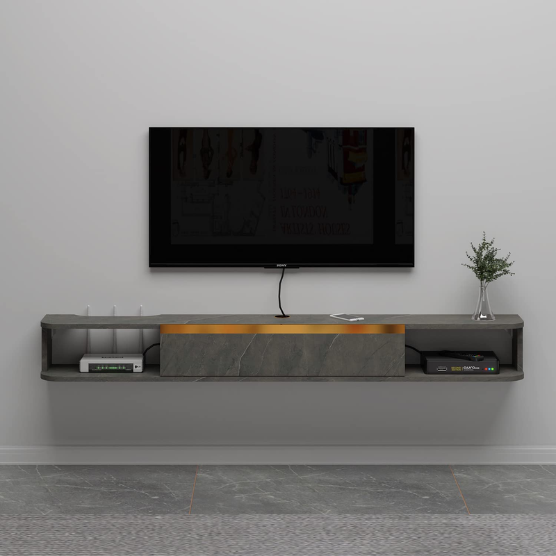 Floating TV Stand, 63'' Wall Mounted Entertainment Center TV
