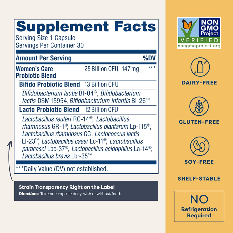 Renew Life Women'S Probiotic Capsules, Supports Ph Balance for Women, Vaginal, U