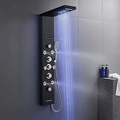 Torre de ducha LED Rainfall Waterfall Acero inoxidable 304 con caño de bañera