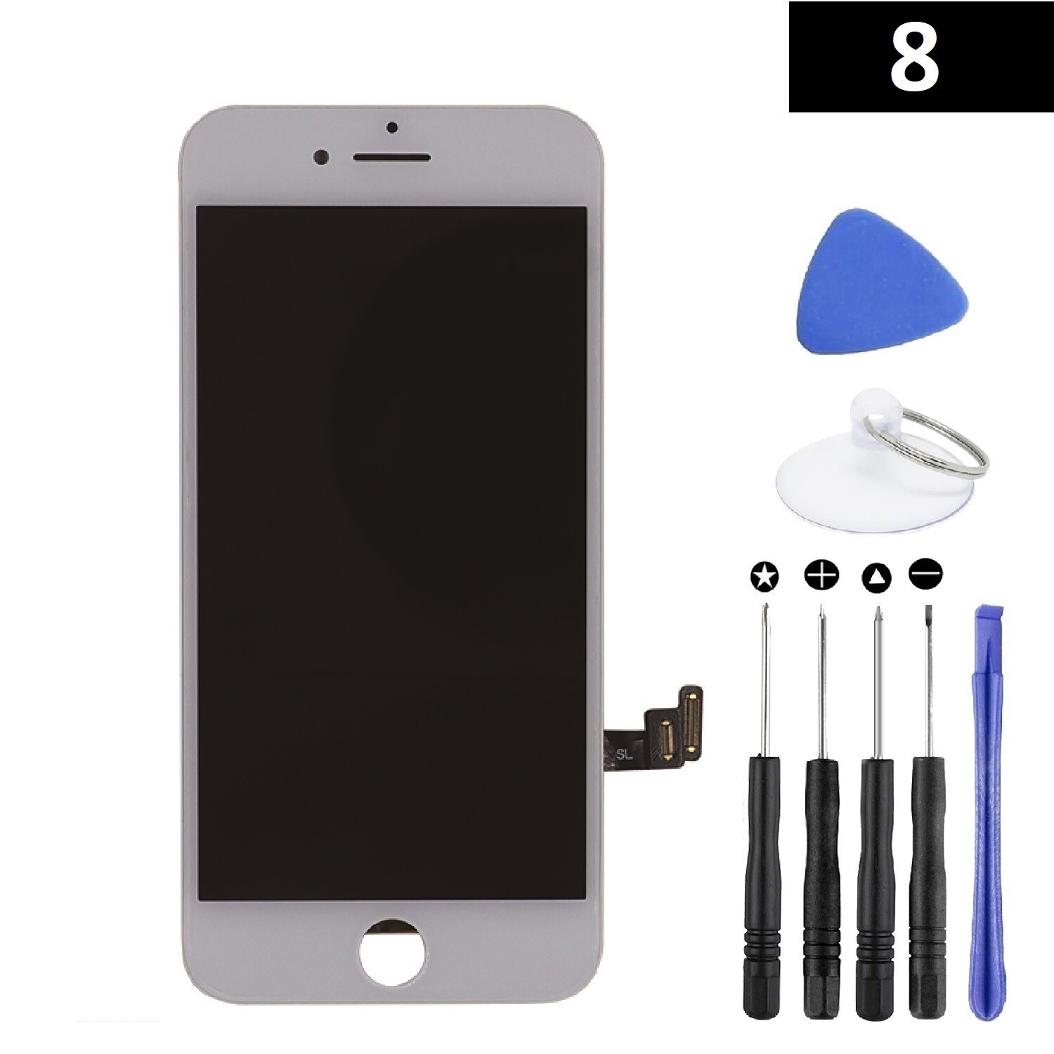 Screen Replacement for iPhone 8 White LCD Display with