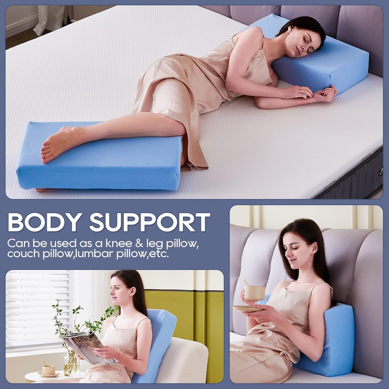 Memory Foam Pillow for Side Sleepers (24"x12"x4", Medium Support) Thick