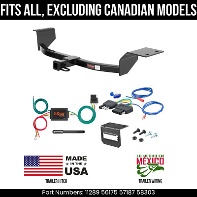 For 03-05 Toyota Echo Trailer Hitch w/ 5 Pin Wiring Excl Canadian Curt 2K 1.25''