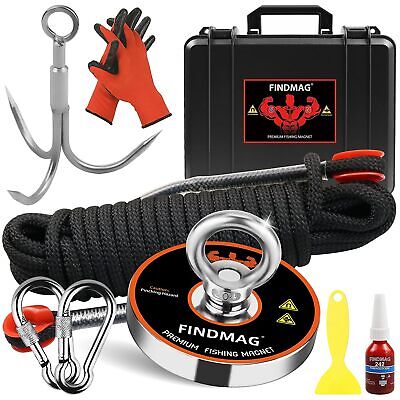 Magnet Fishing Kit with Case Fishing Magnets 1000 LBS Pulling Force Super Stron