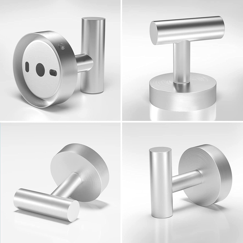 4 Pack Brushed Nickel Towel Hooks for Bathrooms