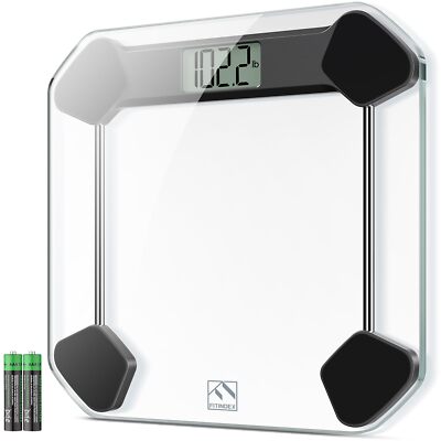 FITINDEX Bathroom Scale for Body Weight Digital Weighing Scale for Weight Los...