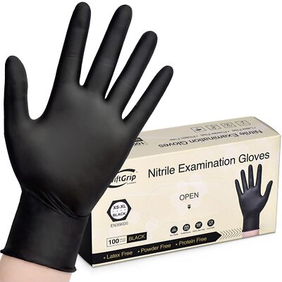 100 Disposable Nitrile Exam 3-6 mil Latex Free Medical Cleaning Food-Safe Gloves