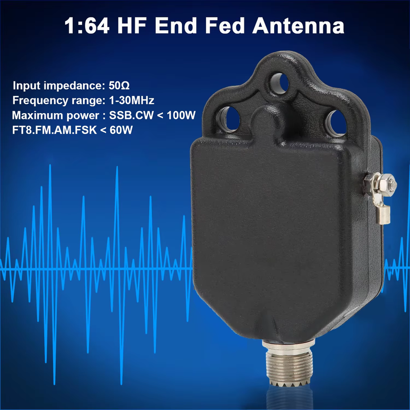 1:64 Balun for 4-Band 8-Band End Fed Antenna Range 1-30MHz Power 100W (PEP) for