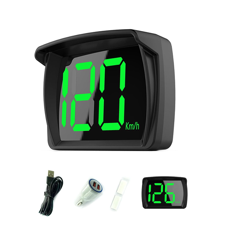 Car HUD Headup Display KM/H MPH GPS Digital Speedometer with LED Large Font Disp