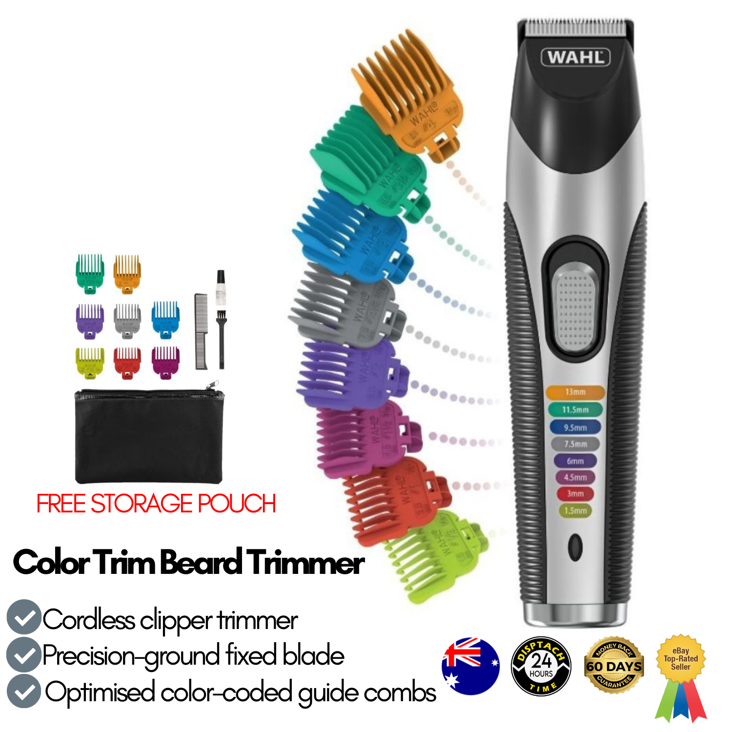 Wahl Color Electric Beard Trimmer Rechargeable Mustache Trim Grooming Kit Men 43917009452 eBay