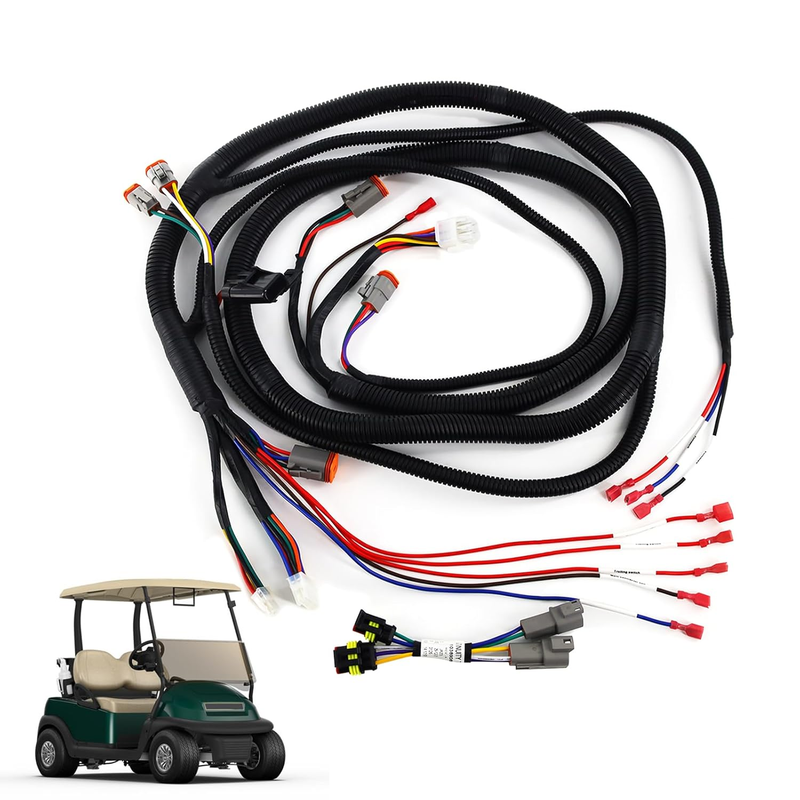 Golf Cart Wiring Harness with MCOR 2 & 4 Adapter for Club Car Precedent 48V