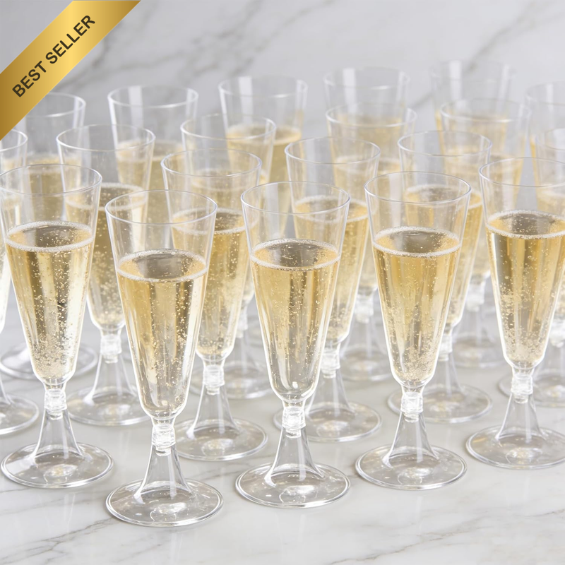 40 Pack Clear Plastic Champagne Flutes 150Ml Reusable Champagne Coupe Glasses De
