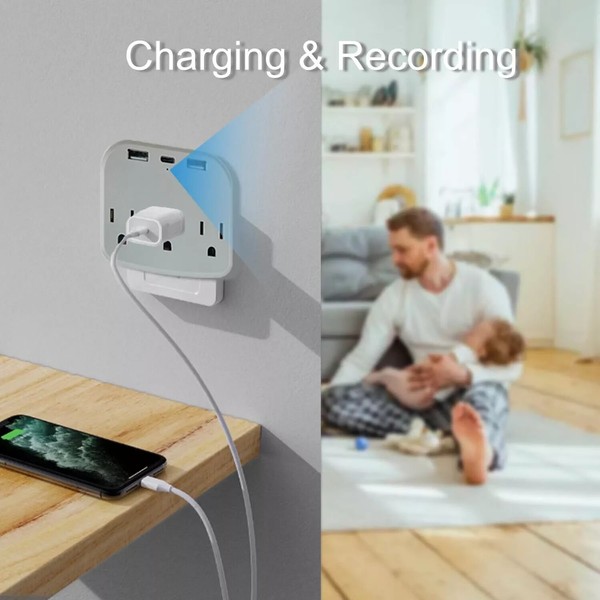 4K Hidden Camera Power Strip Audio WiFi Remote Viewing Spy Cam Wall Charger - Image 7