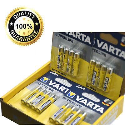 100 Batterie Varta AA 50 Batteria Stilo + 50 Ministilo AAA Pile Superlife 1,5 Vo