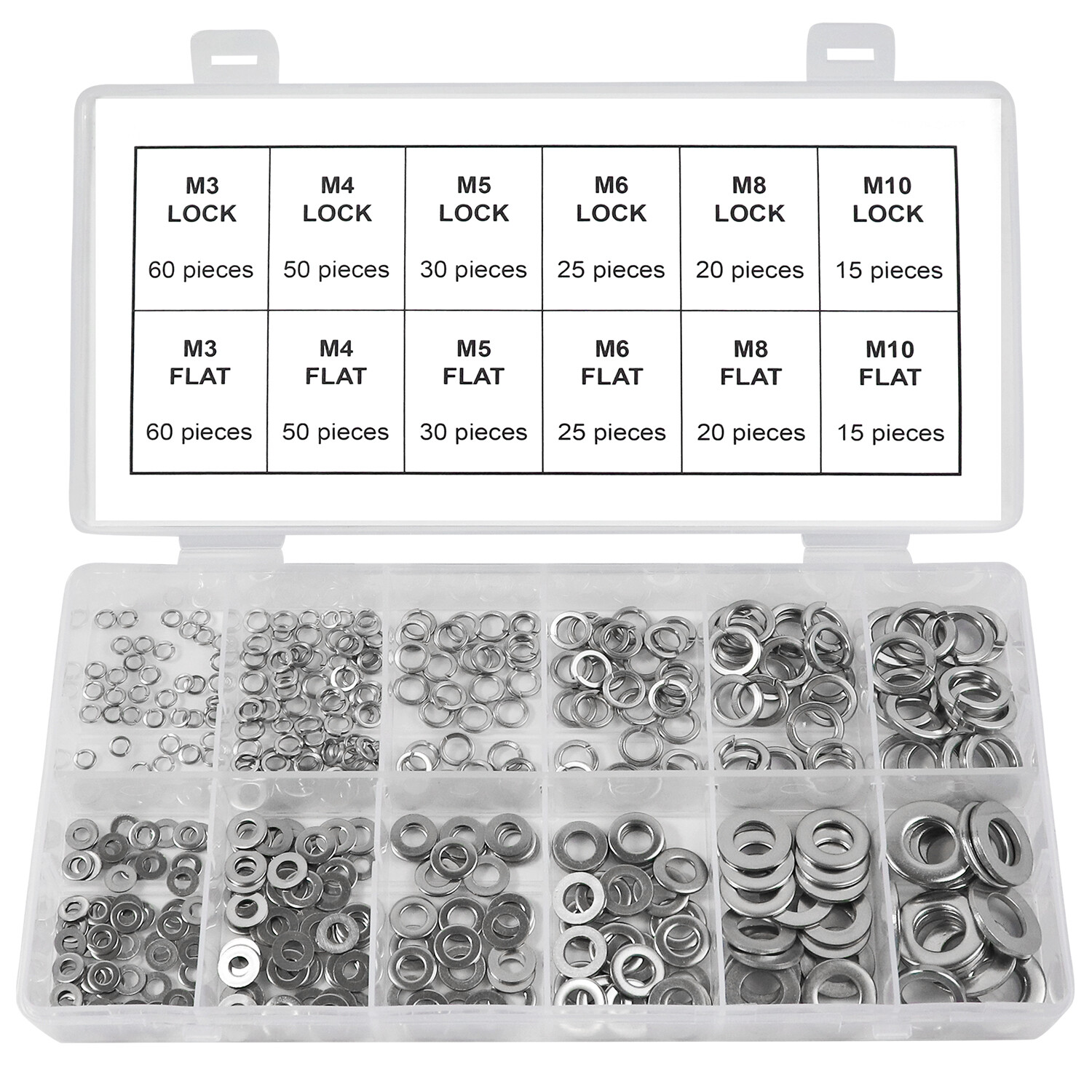 Шайба для крепления Split Lock and Flat Washer Assortment Set 304 ...