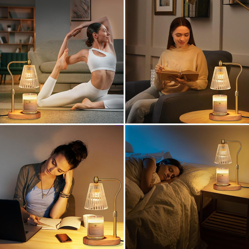Candle Warmer Lamp with Timer and Dimmer Adjustable Height, Candle Warmer for Sc