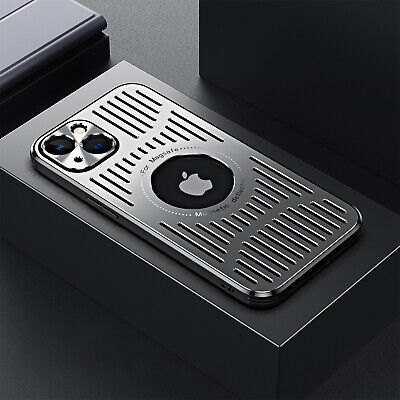 For iPhone 14 Pro Max 12 13 MagSafe Metal Case Heat Dissipation Cover Shockproof