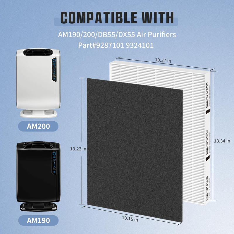 HEPA Replacement Filter Compatible with Fellowes AeraMax 190 200 DB55 DX55 Purif