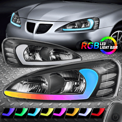 [Последовательный анимированный запуск RGB LED DRL] Для фар Гран-при 04-08, черный