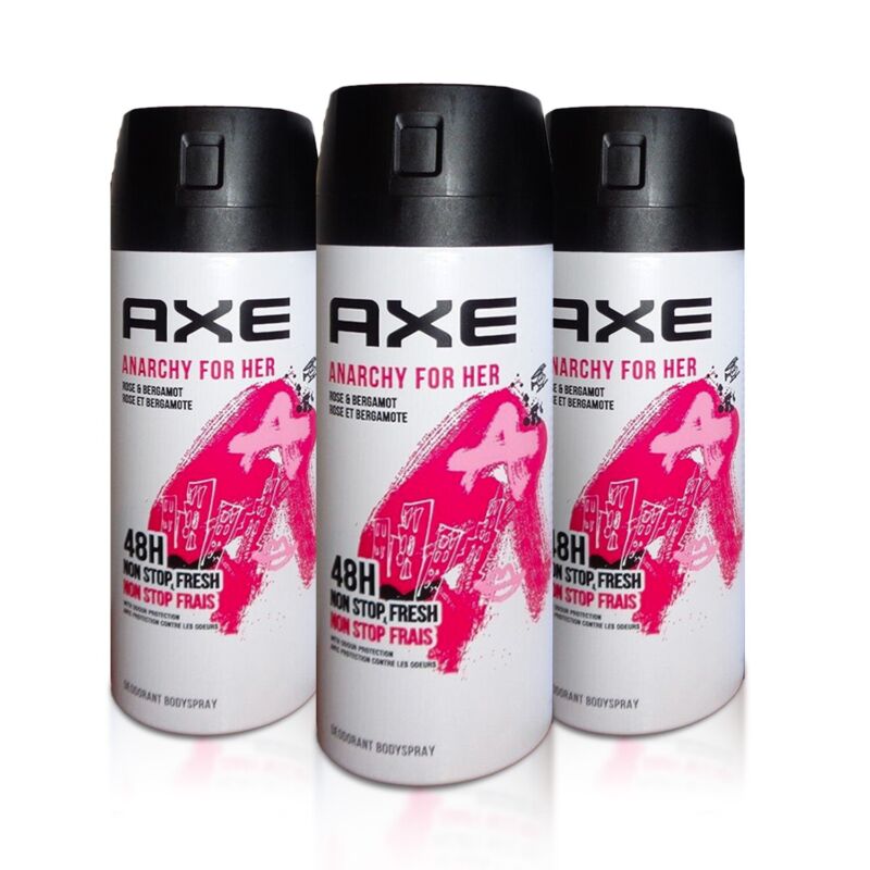 Axe ANARCHY FOR HER Deodorant Body Spray 150 ml | Size L | Pack of 3