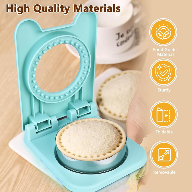 Sandwich Cutter and Sealer, Round Stainless Steel Uncrustables Sandwich Cutter f